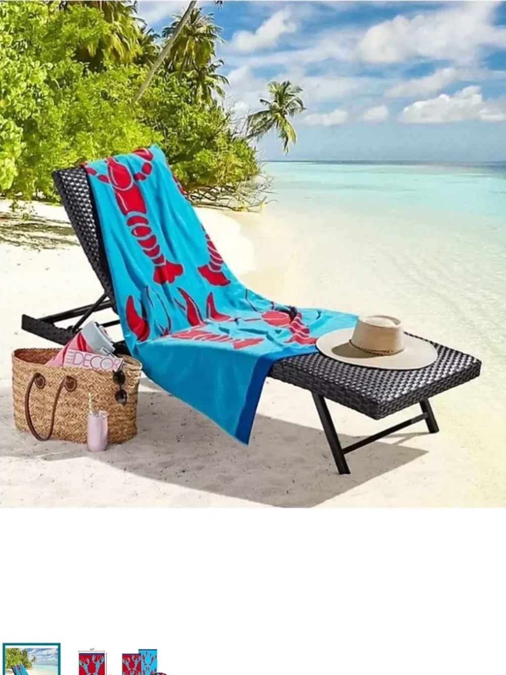 2 Lobster Beach Towel large size - 2 count